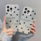 For iPhone 15 Pro Max Silver Painting PC Hybrid TPU Phone Case(Love Hearts White) - 3