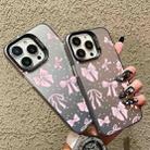 For iPhone 15 Pro Silver Painting PC Hybrid TPU Phone Case(Bow Black) - 3