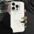 For iPhone 15 Pro Silver Painting PC Hybrid TPU Phone Case(Hollow Butterfly White) - 1