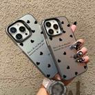 For iPhone 15 Pro Silver Painting PC Hybrid TPU Phone Case(Love Hearts Black) - 3