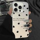 For iPhone 15 Pro Silver Painting PC Hybrid TPU Phone Case(Love Hearts White) - 1