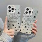 For iPhone 15 Plus Silver Painting PC Hybrid TPU Phone Case(Floral Bow White) - 3
