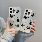 For iPhone 15 Silver Painting PC Hybrid TPU Phone Case(Hollow Tulips White) - 3