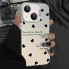 For iPhone 15 Silver Painting PC Hybrid TPU Phone Case(Love Hearts White) - 1