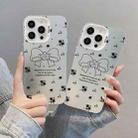 For iPhone 14 Plus Silver Painting PC Hybrid TPU Phone Case(Floral Bow White) - 3