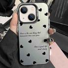 For iPhone 14 Plus Silver Painting PC Hybrid TPU Phone Case(Love Hearts Black) - 1