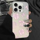 For iPhone 14 Pro Silver Painting PC Hybrid TPU Phone Case(Bow White) - 1
