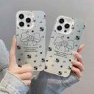 For iPhone 14 Pro Silver Painting PC Hybrid TPU Phone Case(Floral Bow Black) - 3