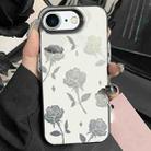 For iPhone 7 / 8 / SE 2022 Silver Painting PC Hybrid TPU Phone Case(Hollow Rose Black) - 1