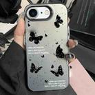 For iPhone 7 / 8 / SE 2022 Silver Painting PC Hybrid TPU Phone Case(Ink Butterfly Black) - 1
