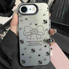 For iPhone 7 / 8 / SE 2022 Silver Painting PC Hybrid TPU Phone Case(Floral Bow Black) - 1