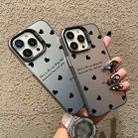 For iPhone 13 Pro Silver Painting PC Hybrid TPU Phone Case(Love Hearts Black) - 3