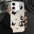 For iPhone 12 Silver Painting PC Hybrid TPU Phone Case(Ink Butterfly White) - 1