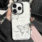 For iPhone 11 Pro Max Silver Painting PC Hybrid TPU Phone Case(Hollow Butterfly Black) - 1