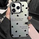For iPhone 11 Pro Max Silver Painting PC Hybrid TPU Phone Case(Love Hearts Black) - 1
