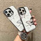 For iPhone 11 Silver Painting PC Hybrid TPU Phone Case(Hollow Butterfly Black) - 3
