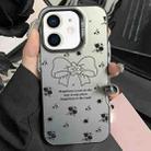 For iPhone 11 Silver Painting PC Hybrid TPU Phone Case(Floral Bow Black) - 1