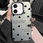 For iPhone 11 Silver Painting PC Hybrid TPU Phone Case(Love Hearts Black) - 1