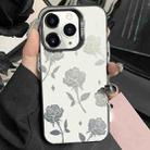 For iPhone 11 Pro Silver Painting PC Hybrid TPU Phone Case(Hollow Rose Black) - 1