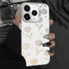 For iPhone 11 Pro Silver Painting PC Hybrid TPU Phone Case(Hollow Tulips White) - 1