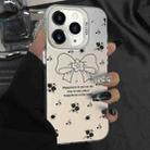 For iPhone 11 Pro Silver Painting PC Hybrid TPU Phone Case(Floral Bow White) - 1