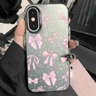 For iPhone X / XS Silver Painting PC Hybrid TPU Phone Case(Bow Black) - 1