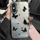 For iPhone X / XS Silver Painting PC Hybrid TPU Phone Case(Ink Butterfly Black) - 1