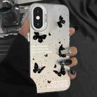 For iPhone X / XS Silver Painting PC Hybrid TPU Phone Case(Ink Butterfly White) - 1