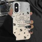 For iPhone X / XS Silver Painting PC Hybrid TPU Phone Case(Floral Bow White) - 1