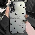 For iPhone X / XS Silver Painting PC Hybrid TPU Phone Case(Love Hearts Black) - 1