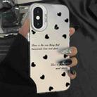 For iPhone X / XS Silver Painting PC Hybrid TPU Phone Case(Love Hearts White) - 1