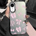 For iPhone XR Silver Painting PC Hybrid TPU Phone Case(Bow Black) - 1