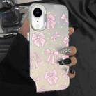 For iPhone XR Silver Painting PC Hybrid TPU Phone Case(Bow White) - 1