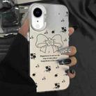 For iPhone XR Silver Painting PC Hybrid TPU Phone Case(Floral Bow White) - 1