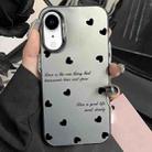 For iPhone XR Silver Painting PC Hybrid TPU Phone Case(Love Hearts Black) - 1