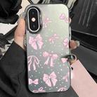 For iPhone XS Max Silver Painting PC Hybrid TPU Phone Case(Bow Black) - 1