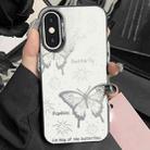 For iPhone XS Max Silver Painting PC Hybrid TPU Phone Case(Hollow Butterfly Black) - 1