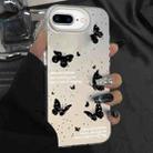 For iPhone 7 Plus / 8 Plus Silver Painting PC Hybrid TPU Phone Case(Ink Butterfly White) - 1