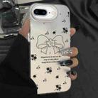 For iPhone 7 Plus / 8 Plus Silver Painting PC Hybrid TPU Phone Case(Floral Bow White) - 1