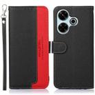 For Xiaomi Redmi 13 4G KHAZNEH Litchi Texture Leather RFID Phone Case(Black) - 1
