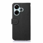 For Xiaomi Redmi 13 4G KHAZNEH Litchi Texture Leather RFID Phone Case(Black) - 3