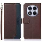 For Redmi Note 14 Pro 4G / 14 Pro+ 5G Global KHAZNEH Litchi Texture Leather RFID Phone Case(Brown) - 1