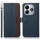 For Redmi Note 14 4G 164.84mm KHAZNEH Litchi Texture Leather RFID Phone Case(Blue) - 1