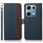 For Redmi Note 14S 4G KHAZNEH Litchi Texture Leather RFID Phone Case(Blue) - 1