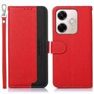 For Redmi 13X KHAZNEH Litchi Texture Leather RFID Phone Case(Red) - 1