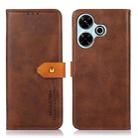 For Xiaomi Redmi 13 4G KHAZNEH Cowhide Texture Flip Leather Phone Case(Brown) - 3