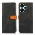 For Xiaomi Redmi 13 4G KHAZNEH Cowhide Texture Flip Leather Phone Case(Black) - 3