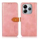 For Redmi Note 14 4G 164.84mm KHAZNEH Cowhide Texture Flip Leather Phone Case(Rose Gold) - 1