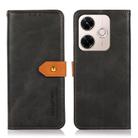 For Redmi 13X KHAZNEH Cowhide Texture Flip Leather Phone Case(Black) - 1