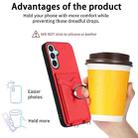 For Samsung Galaxy F15 / M15 R20 Crossbody Rope Ring Card Holder Phone Case(Red) - 3